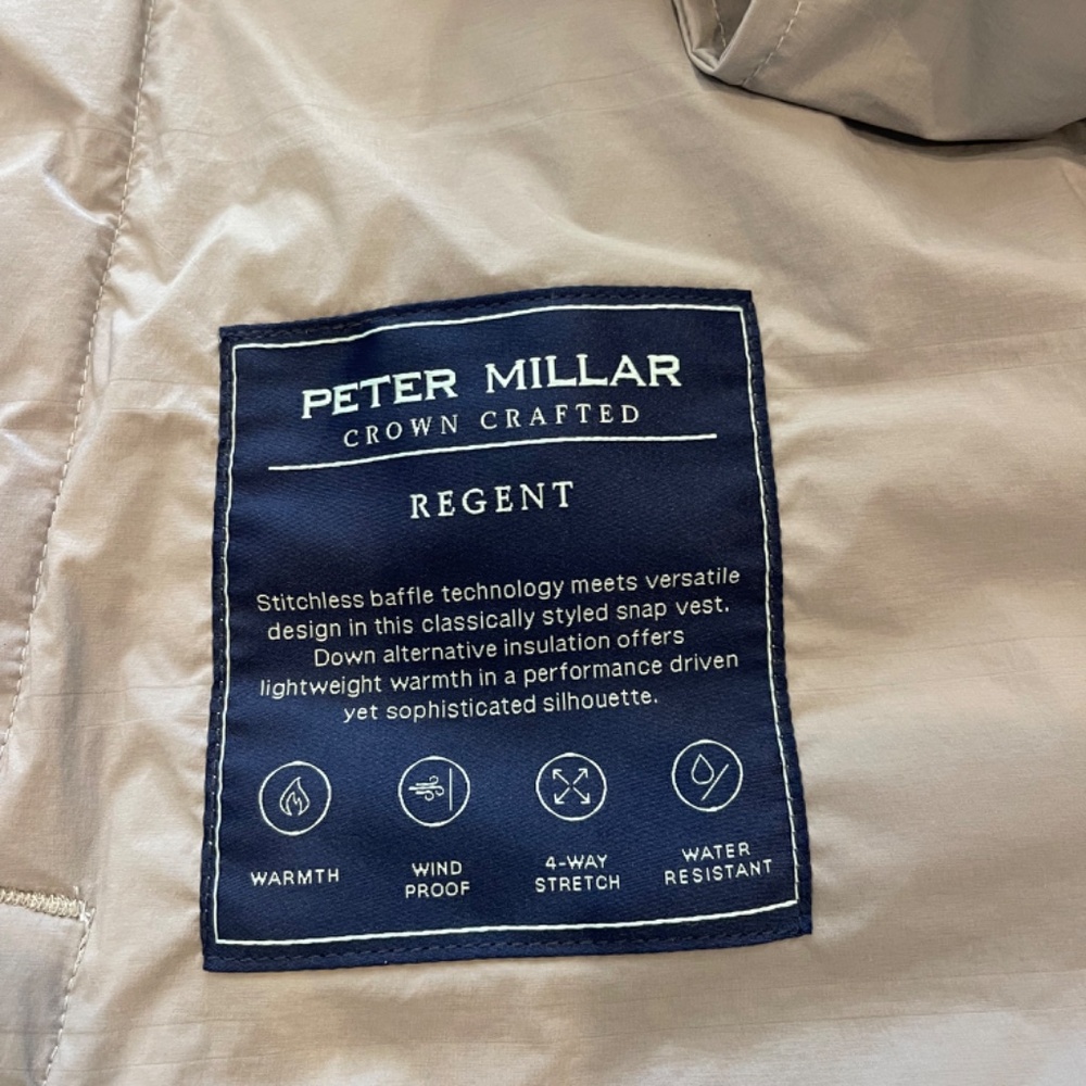 Peter Millar Men's Medium Quilted Puffer Regent Vest Gale Grey MSRP $285 - Picture 9 of 11